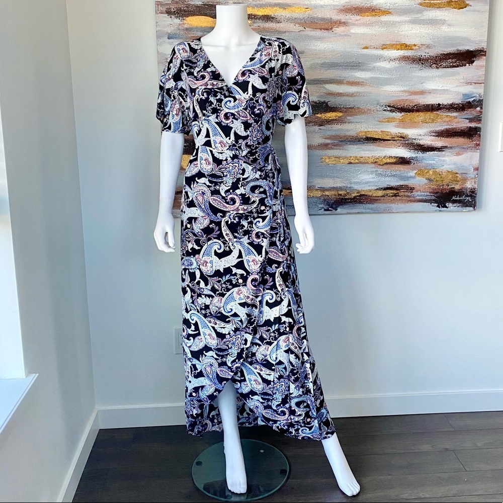 REITMANS Paisley Kimono Wrap Maxi Dress